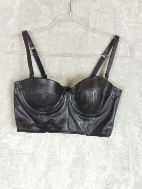 Victoria’s Secret very sexy Faux Leather Black balconette bra